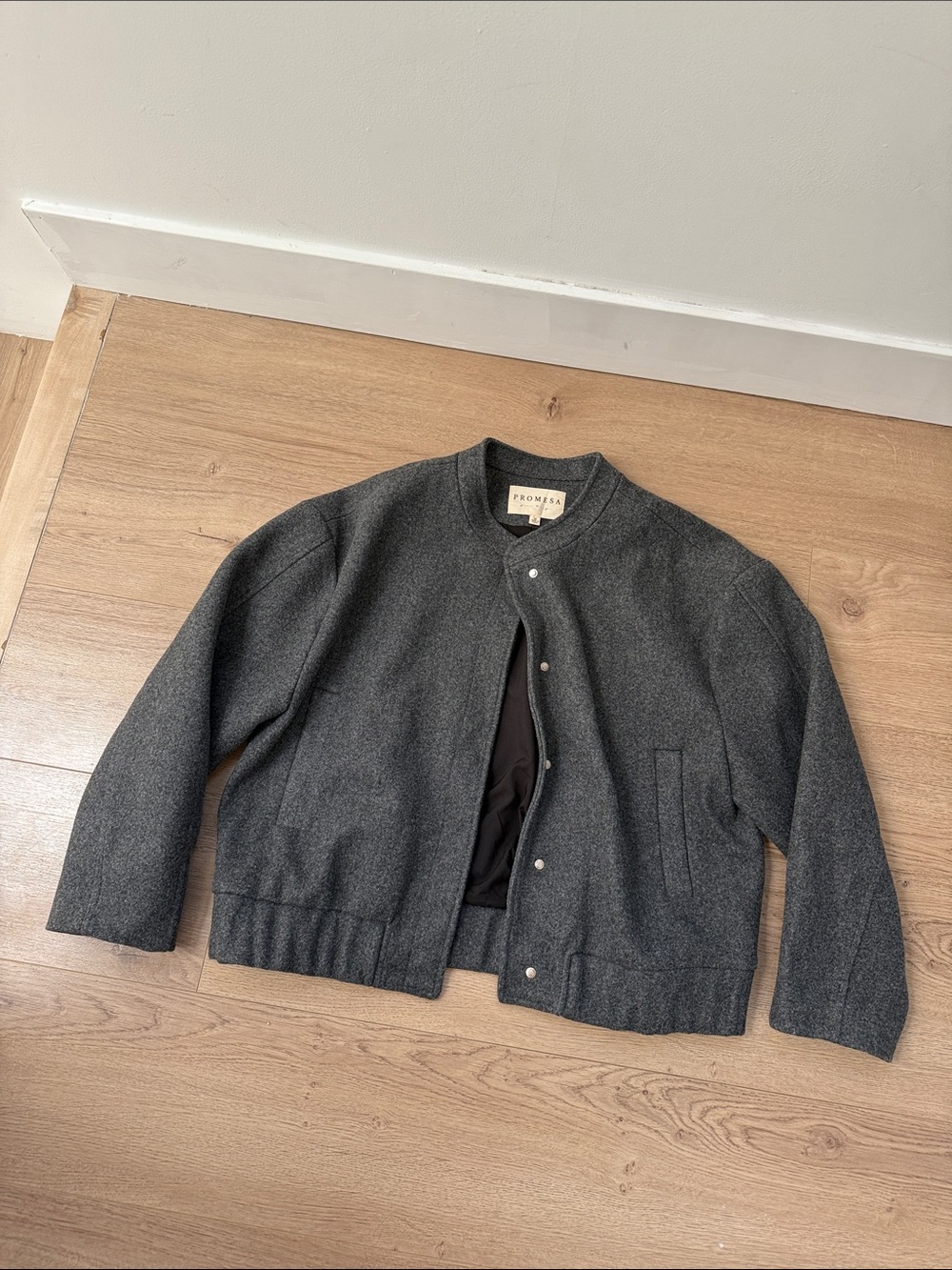 Charcoal Gray Bomber Jacket